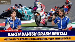 FULL DRAMA MOTO3 MUGELLO PRACTICE! BRUTAL CRASH FOR HAKIM DANISH, GUIDO PINI VS PERRONE HEATS UP,...