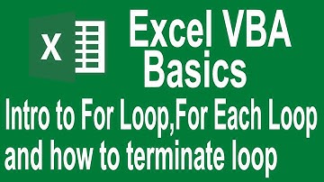 Excel VBA Programming Basics Tutorial # 9 | Introduction to For Loop and For each loop