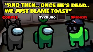 Jacksepticeye and Corpse Kept Sykkuno Alive Until The VERY END Drunk Among Us Imposter Gameplay