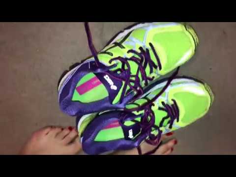 Day in Kate's Asics - no socks