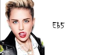 Miley Cyrus Live Vocal Range: B2 - G#5 - G#6(G7)