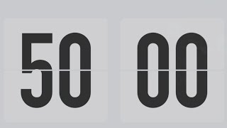 50 Minute Countdown Timer ⏲️ FlipClock with Simple Beeps 📡🤍