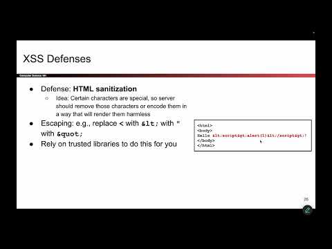 [WebSec3, Video 8] Defense - Escaping