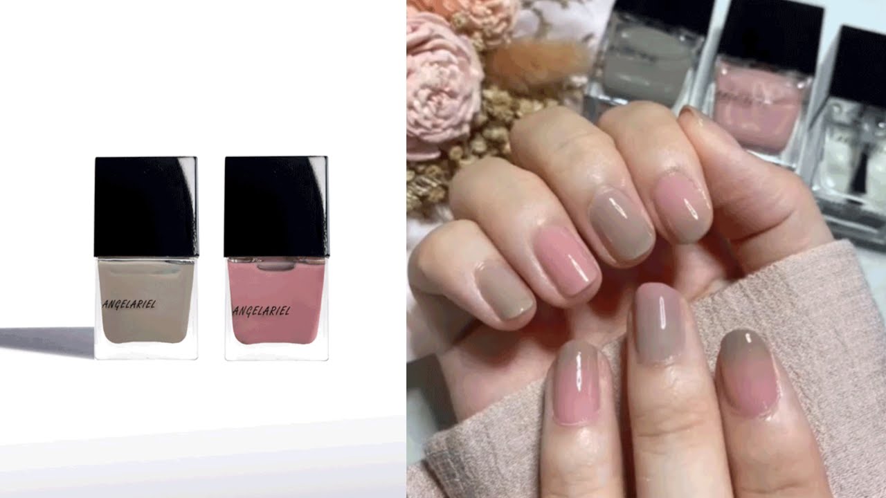 ANGELARIEL 灰+粉果凍2色組 暈染教學♥ summer Jelly Nail J327+J330