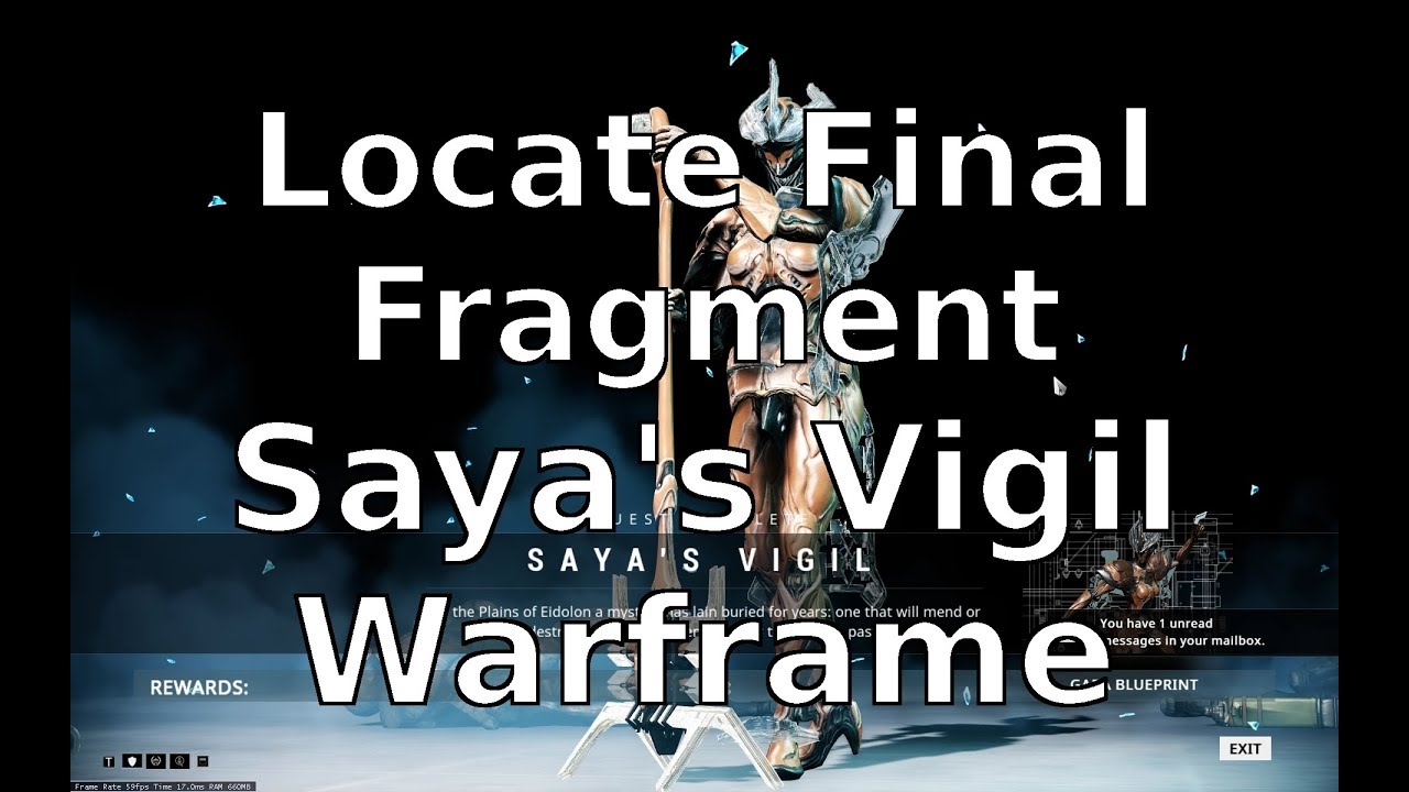 Locate The Final Fragment Saya's Vigil Warframe YouTube