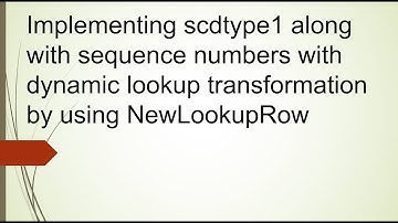 Demonstrated about dynamic lookup transformation properties and function