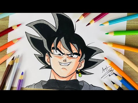 Desenhando fusão Goku Black e Zamasu - Drawing Gattai Zamasu 