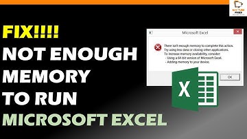 FIX!!!! Not enough memory to run Microsoft Excel