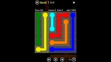 Flow free walkthrough - Regular pack - 6x6 - levels 1 - 30