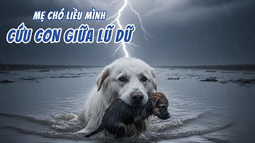 🐾 Mẹ Chó Liều Mình Cứu Con Giữa Lũ Dữ – Nước Mắt Không Chỉ Của Loài Người.