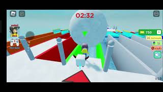 Roblox Snow race การแข่งขันหิมะ หมุนให้ก้อนใหญ่ๆ ไปเลย