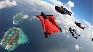 Wingsuit Flying over the Maldives Islands