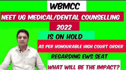wbmcc counseling withheld till further notice due to honourable high court order / ews seat issue