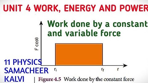 Work done by a constant and variable force|Unit 4 Work, Energy and Power| 11 Physics Samacheer kalvi