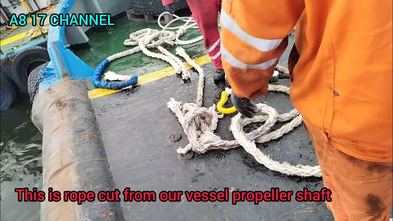 The diver released the rope that was stuck on the propeller shaft of our boat YouTube