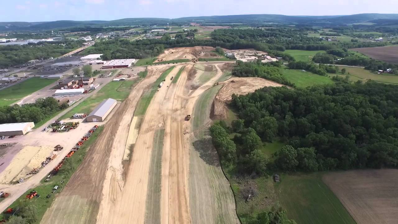 Nsa Aerial hwy 12 bypass construction, Baraboo WI YouTube