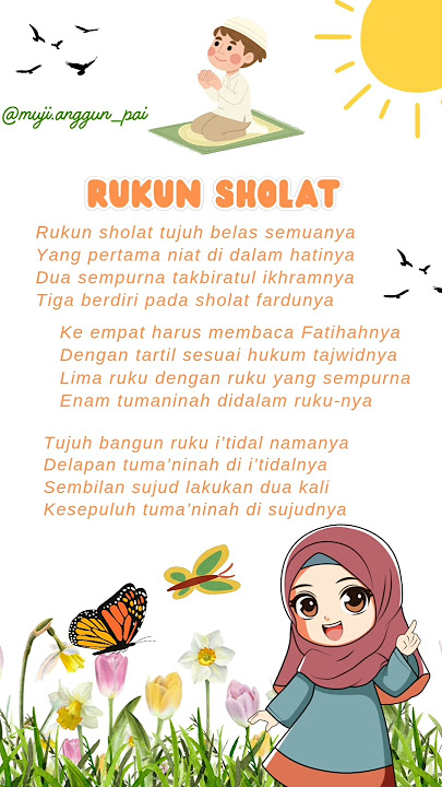 Download lagu LAGU RUKUN SHOLAT | RUKUN SHOLAT 17 SEMUANYA| PAI KELAS 2 SD