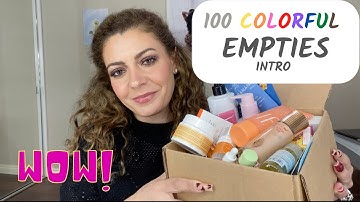 100 COLORFUL EMPTIES INTRO | Project Pan | Challenge Using 100 Makeup & Beauty Products in 2023