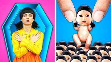 Squid Game Doll in Real Life! Who Murdered the SGD? *Funny Relatable Situations*