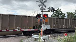 Northbound bnsf empty coal train at ice lake 