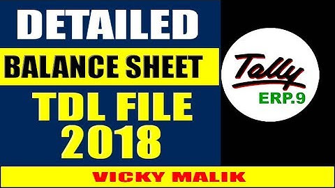 Tally ERP 9 6.4.6 Detail Balance Sheet TDL File, Download All TDL files, best TDL Files for tally