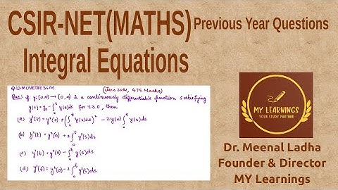 Solution of Volterra Integral equation, CSIR UGC NET Question (Q.ID.M(NET)IE36M)