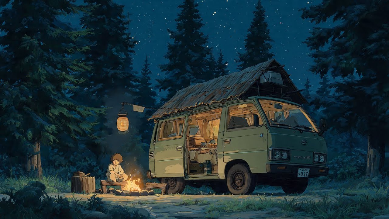 🌌 Night Drive Lo-fi Van | Relaxing Chillhop for Study, Focus & Sleep | Nonstop Live Mix