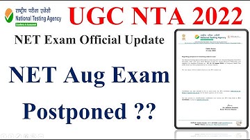 NET Exam Official Update | UGC NTA NET Exam 2022 | NET Exam Admit card 2022 | UGC NET Aug Exam