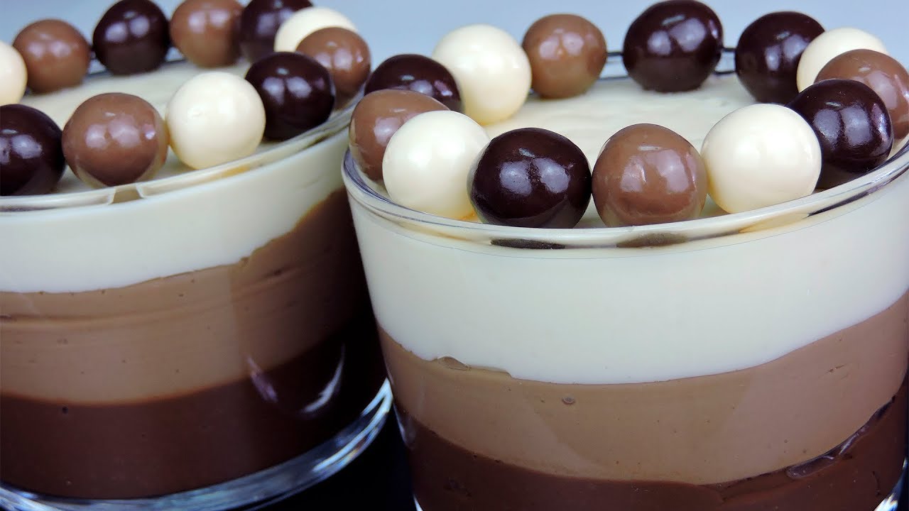 Postre tres chocolates