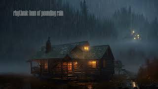 Rhythmic hum of pounding rain....