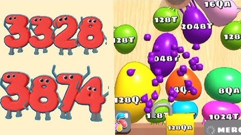 Unlock 128QA in Blob Merge 3D Vs Numbers Arena | Super New Satisfying Gameplay