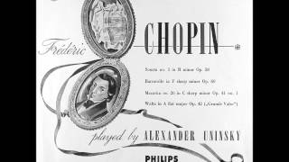 ALEXANDER UNINSKY plays CHOPIN Valse Op.42 (1953)