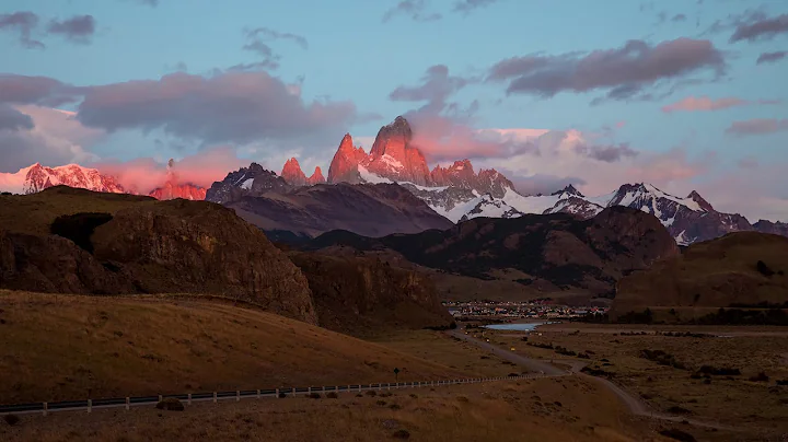 ElChalten with Fitz Roy at Sunrise (Timelapse)