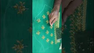 Beautiful handcrafted zardozi work  in blouse