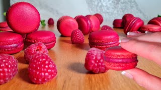 Easiest and Fastest Raspberry Macarons - Italian method meringue
