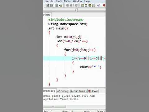 #cpp print N star ️ pattern in CPP #coding #programming #pattern @Awadh ...