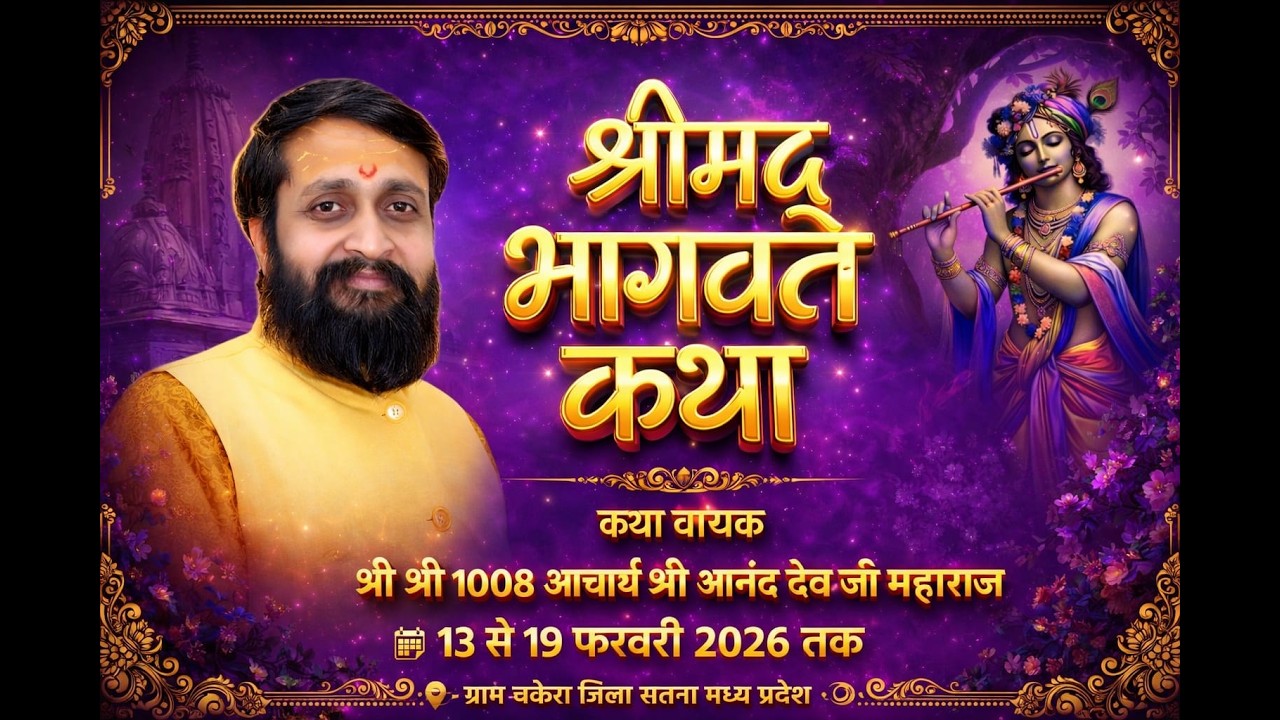 Day - 6 ,श्रीमद् भागवत कथा, आचार्य आनंद देव जी महाराज ,स्थान: चकेरा, जिला-सतना (म.प्र.),