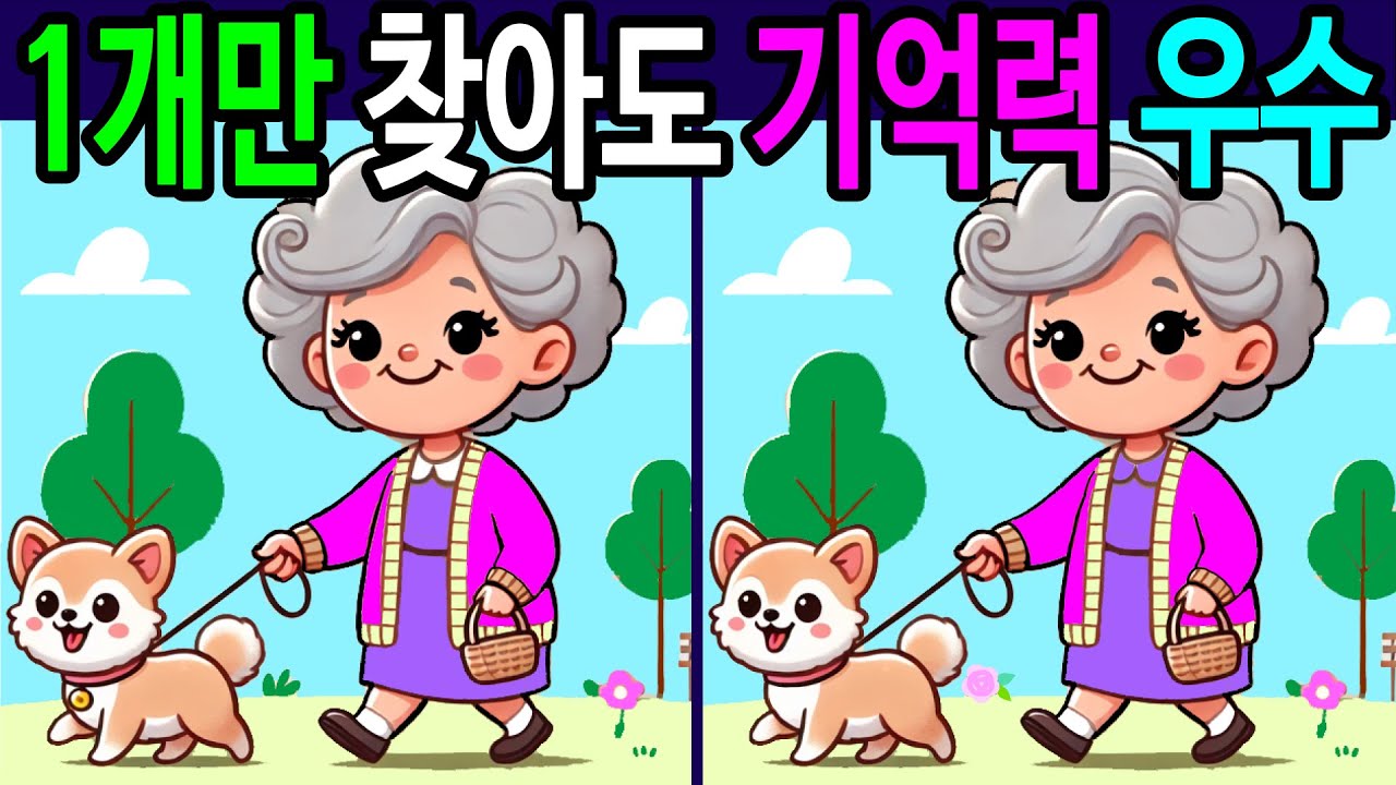 💯틀린그림찾기/두뇌운동/기억력/30분 동안 모두 다 찾으면 집중력 천재! 50대 60대 70대 두뇌나이 20대 초특급 고수!【다른그림찾기/치매예방/숨은그림찾기】