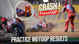 French MotoGP Practice Results 2024 | Marc Marquez Crash #motogpqualifyng