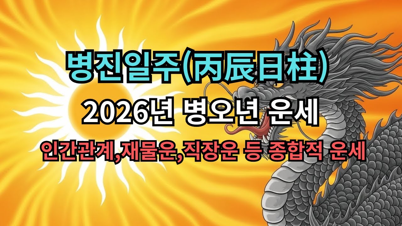 ☀️🔥 [병진일주 2026 운세] 태양(丙)이 경쟁자(比劫)와 함께 떠오른다! 자신감 폭발과 재물 손실 막는 법