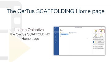 CerTus SCAFFOLDING Tutorial - The CerTus SCAFFOLDING Home page - ACCA software