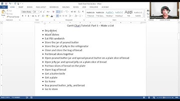 ENG101: PBJ Gantt Chart Part 1