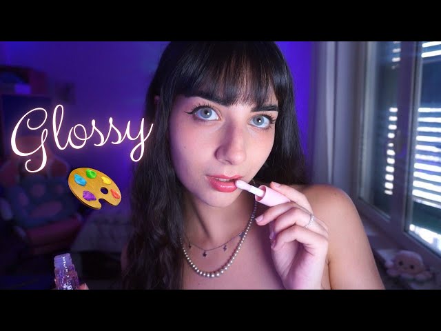 LIPGLOSS Spit Painting ASMR ita (mouth sounds and face touching)