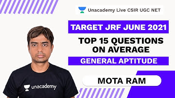 Target JRF June 2021| Top 15 questions on Average| General Aptitude| Mota Ram| Unacademy