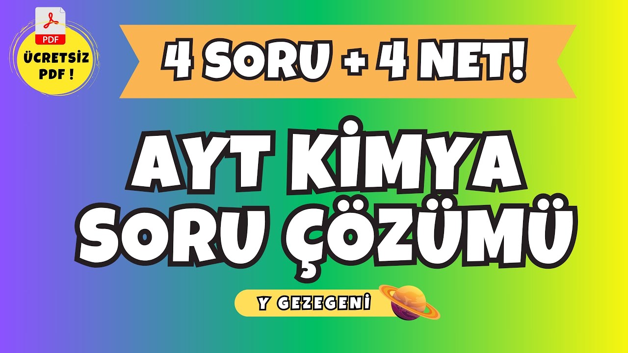 🔥 AYT KİMYA SON TEKRAR! 4 SORU +4 NET! #aytkimya