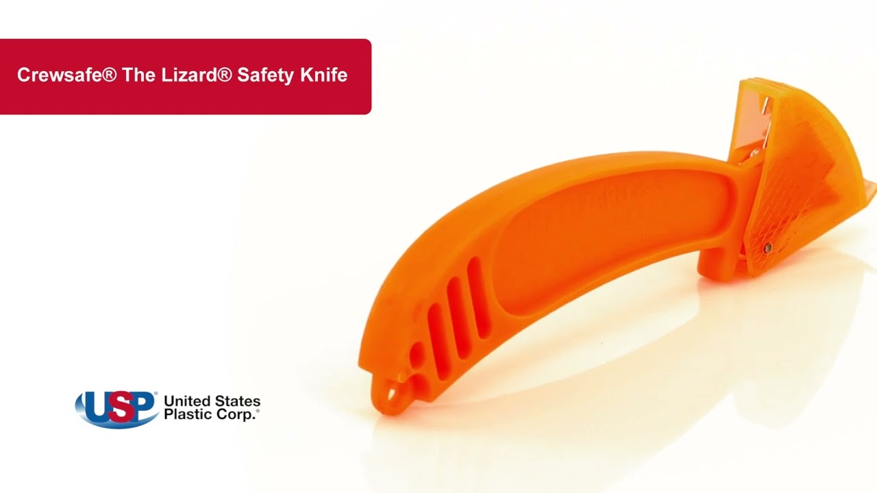 US Plastic Corporation LIZARD SAFETY KNIFE ORANGE