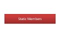 OOP - Static Members