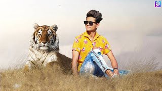 PicsArt Editing - Lion Concept Photo Editing | Animals photo manipulation Tutorial (Viral Editing) screenshot 3