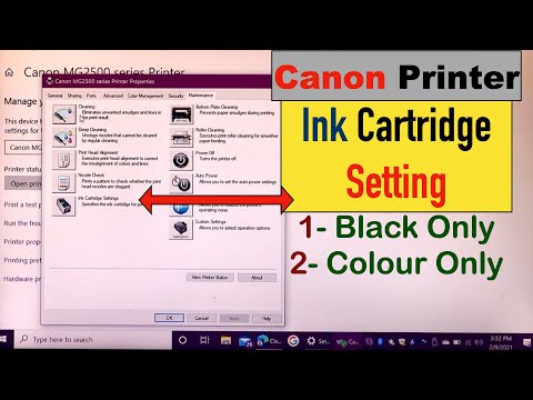 Canon Printer Ink Cartridge Setting - Black Only, or Colour Only Printing.