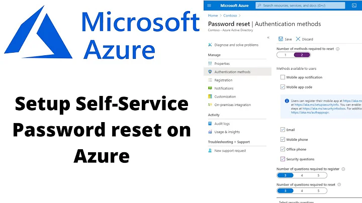 Configure Self-Service Password Reset on Microsoft Azure Portal